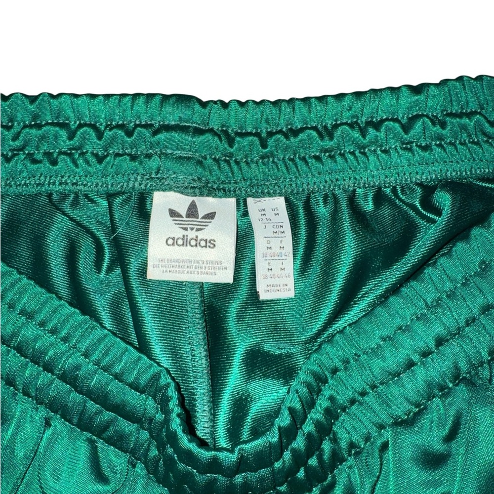 adidas Teal Satin Track Pants with Elastic Waist - Picture 4 of 4